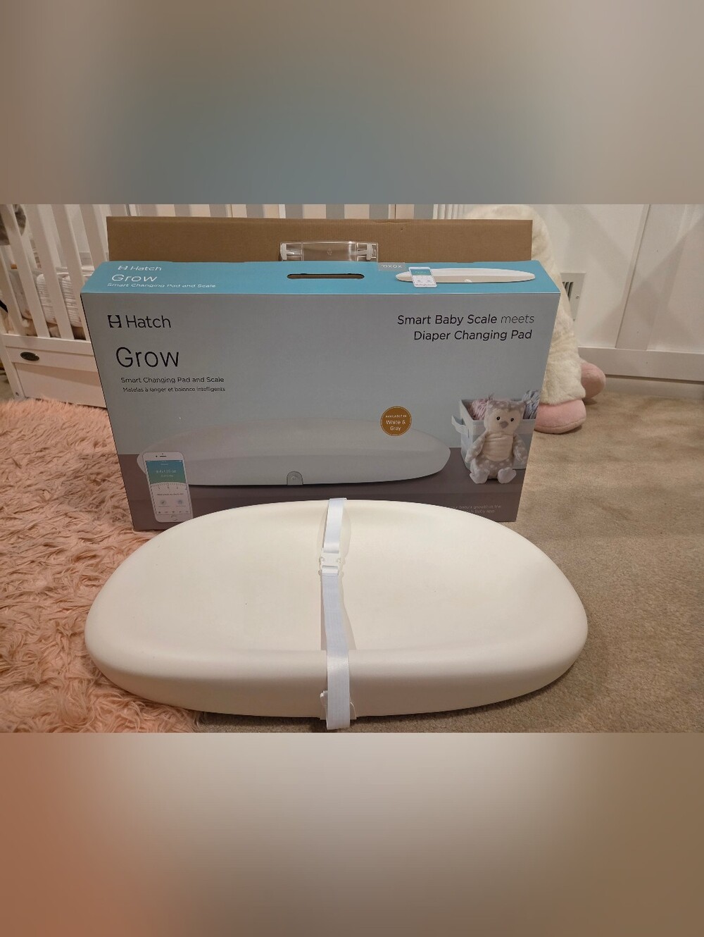 Hatch Grow Smart Baby Scale & Diaper Changing Pad - White